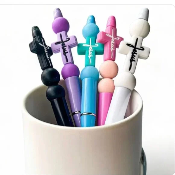 NEW- FAITH SILICONE BALLPOINT TWIST PEN ROUND BODY - 5 COLORS TO CHOOSE (1PC) - Picture 2 of 3